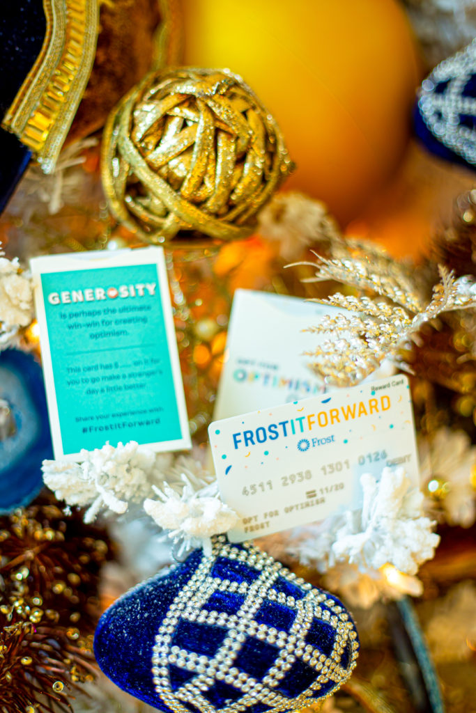Frost gift card in Christmas tree