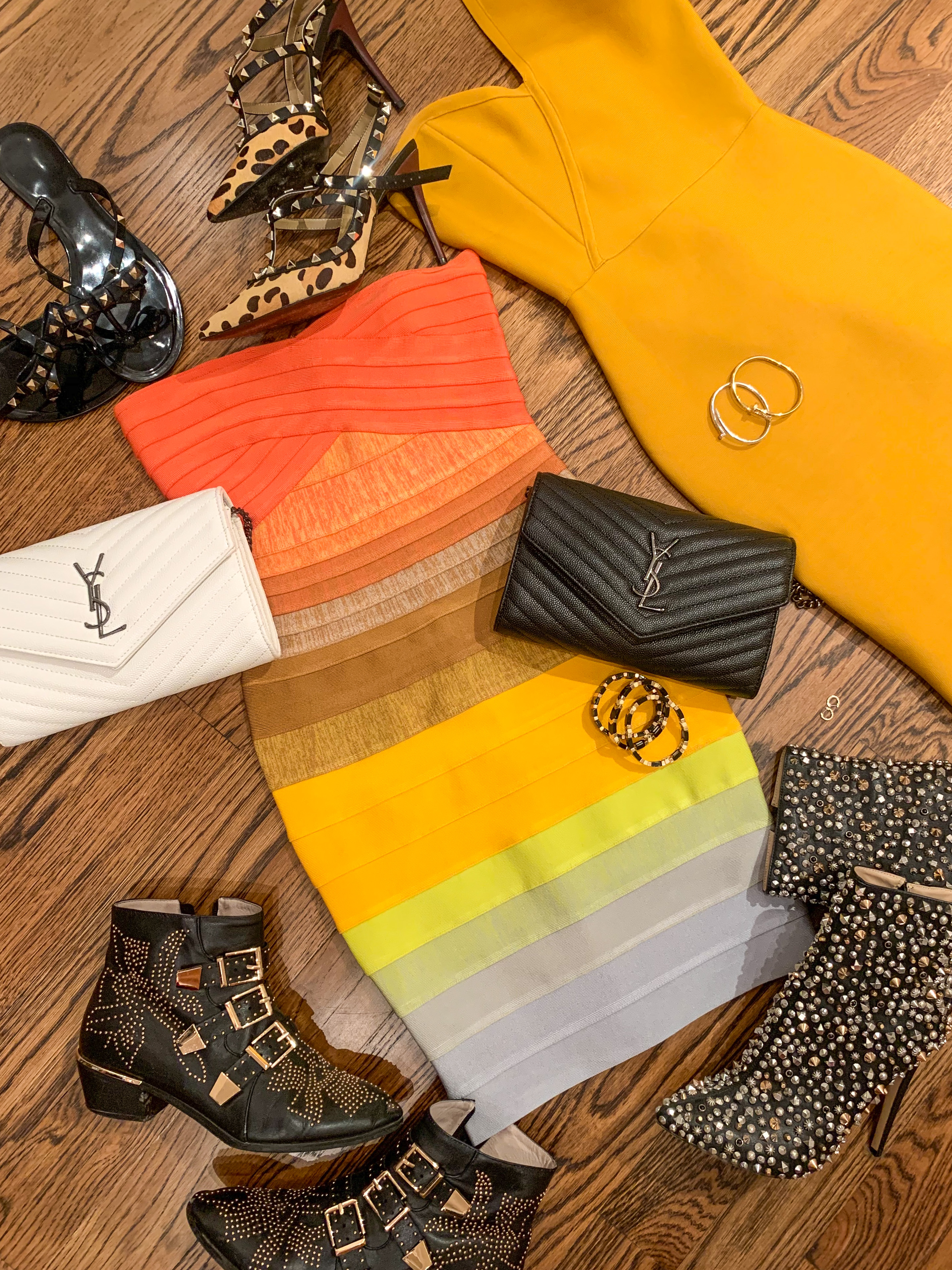 Designer Dupe purses, dresses, shoes, booties like YSL, Herve Leger, Valentino, Cartier